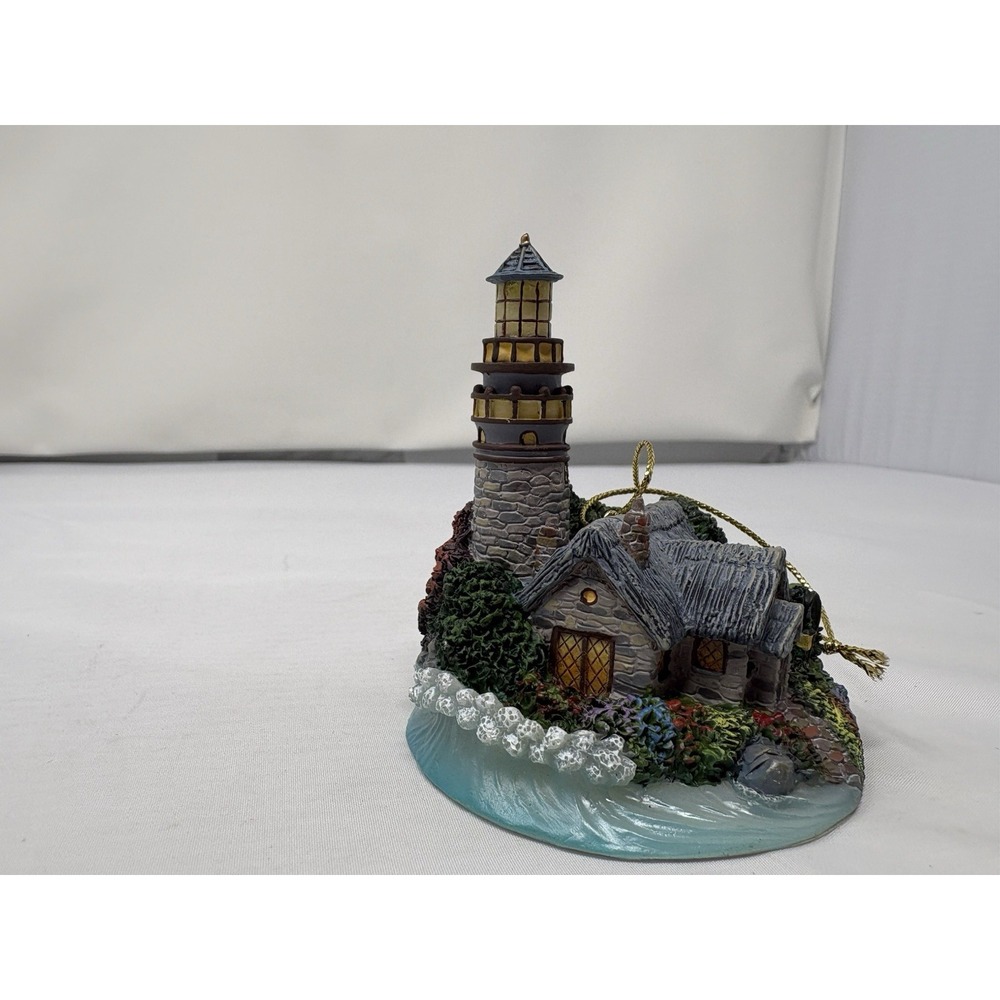Vintage Thomas Kinkade Illuminated Series Ornament "Cedar Nook Lighthouse" - Picture 5 of 7
